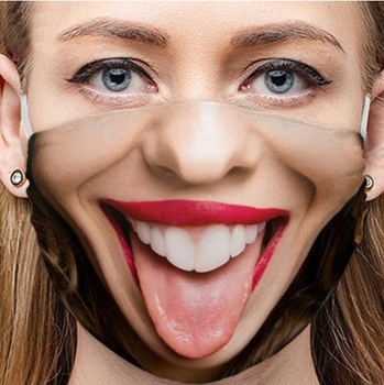 Fun Printing Cotton Breathable Mask Adult Reusable Washable 3d Printing Adjustable Mask Halloween Funny Face Mask
